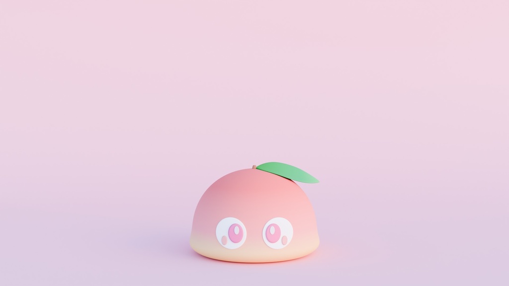 【オリジナル3Dマスコットキャラクター】桃