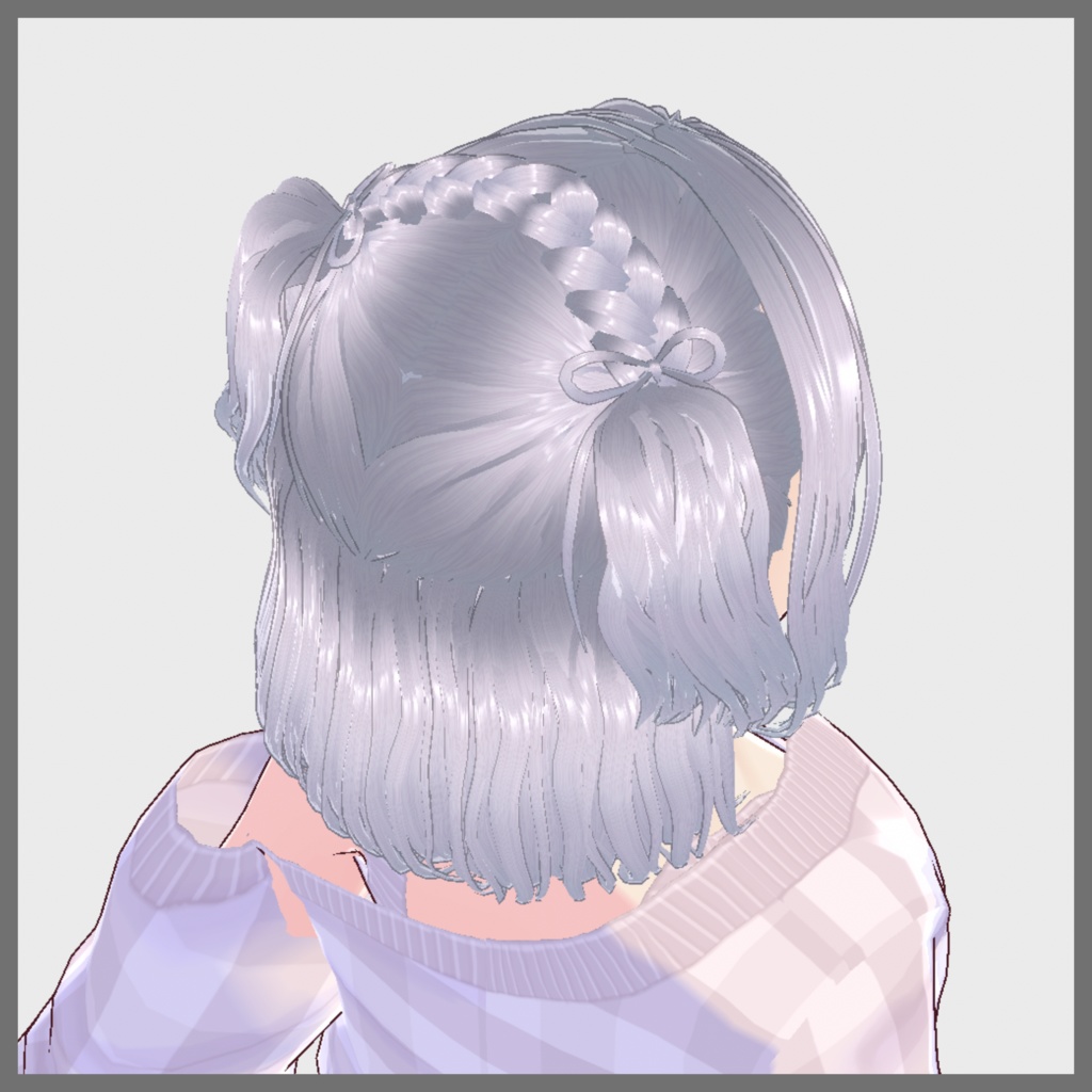 【VRoid髪型】編み込みハーフツイン