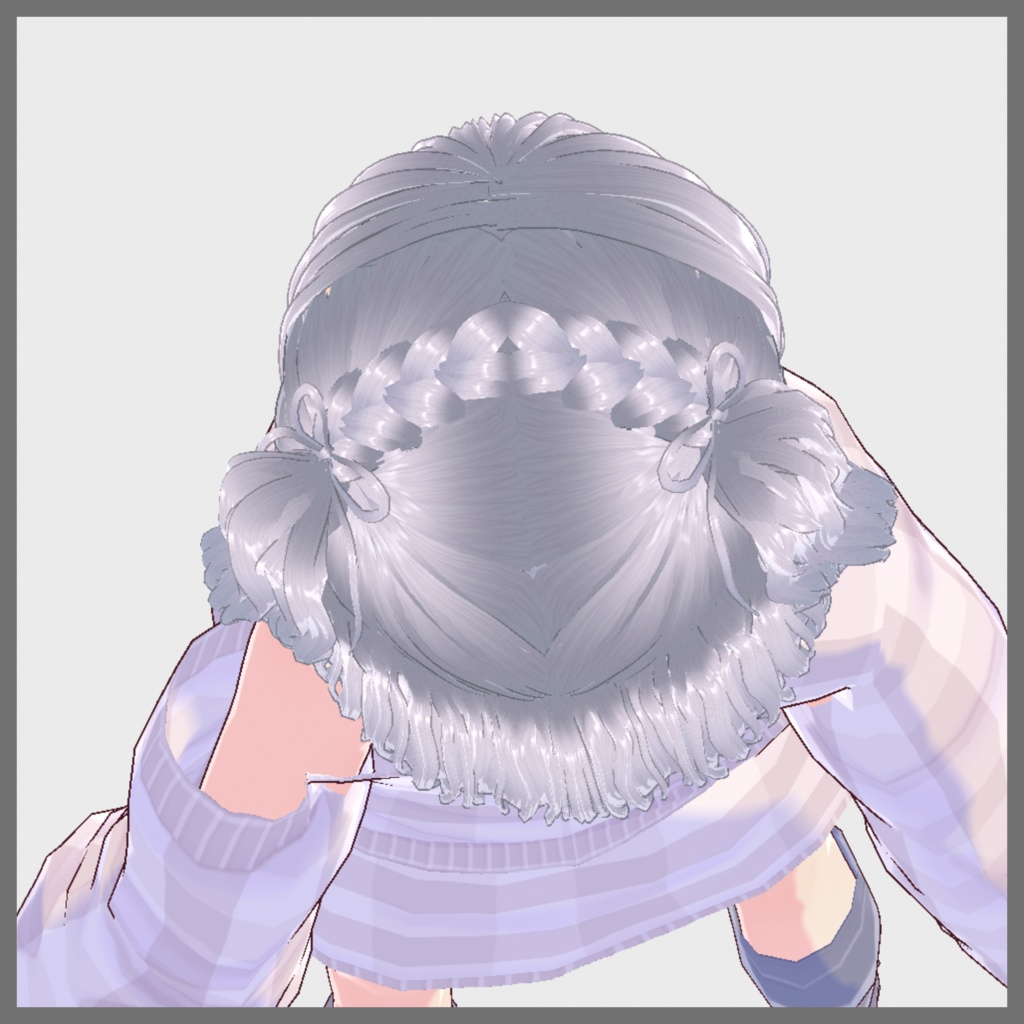 【VRoid髪型】編み込みハーフツイン