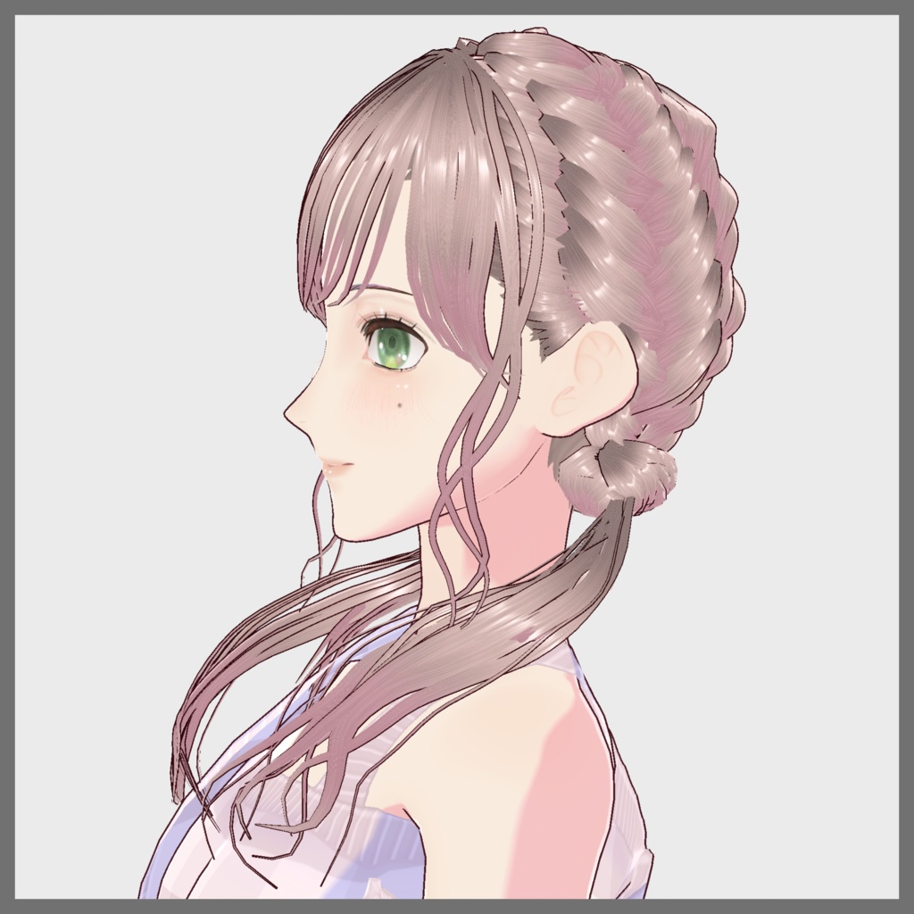 【VRoid髪型】ガーリーな編み込みおさげ