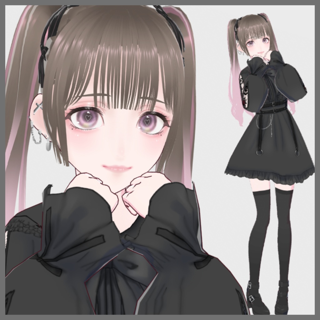 VRoid製オリジナルモデル『みう』-地雷系な女の子-(衣装のみの配布あり)