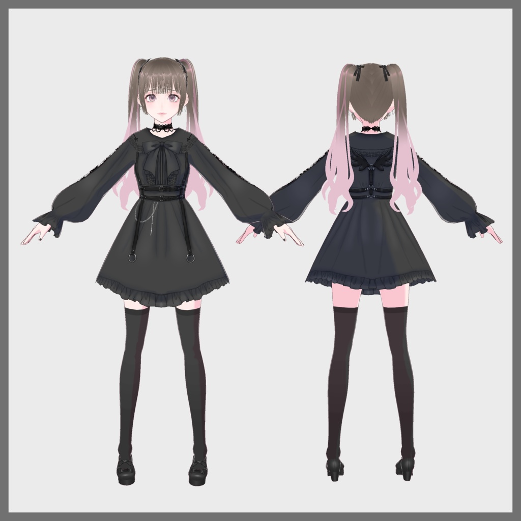 VRoid製オリジナルモデル『みう』-地雷系な女の子-(衣装のみの配布あり)