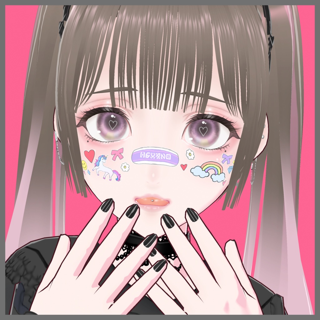 【VRoid】キュートなフェイスペイント6種