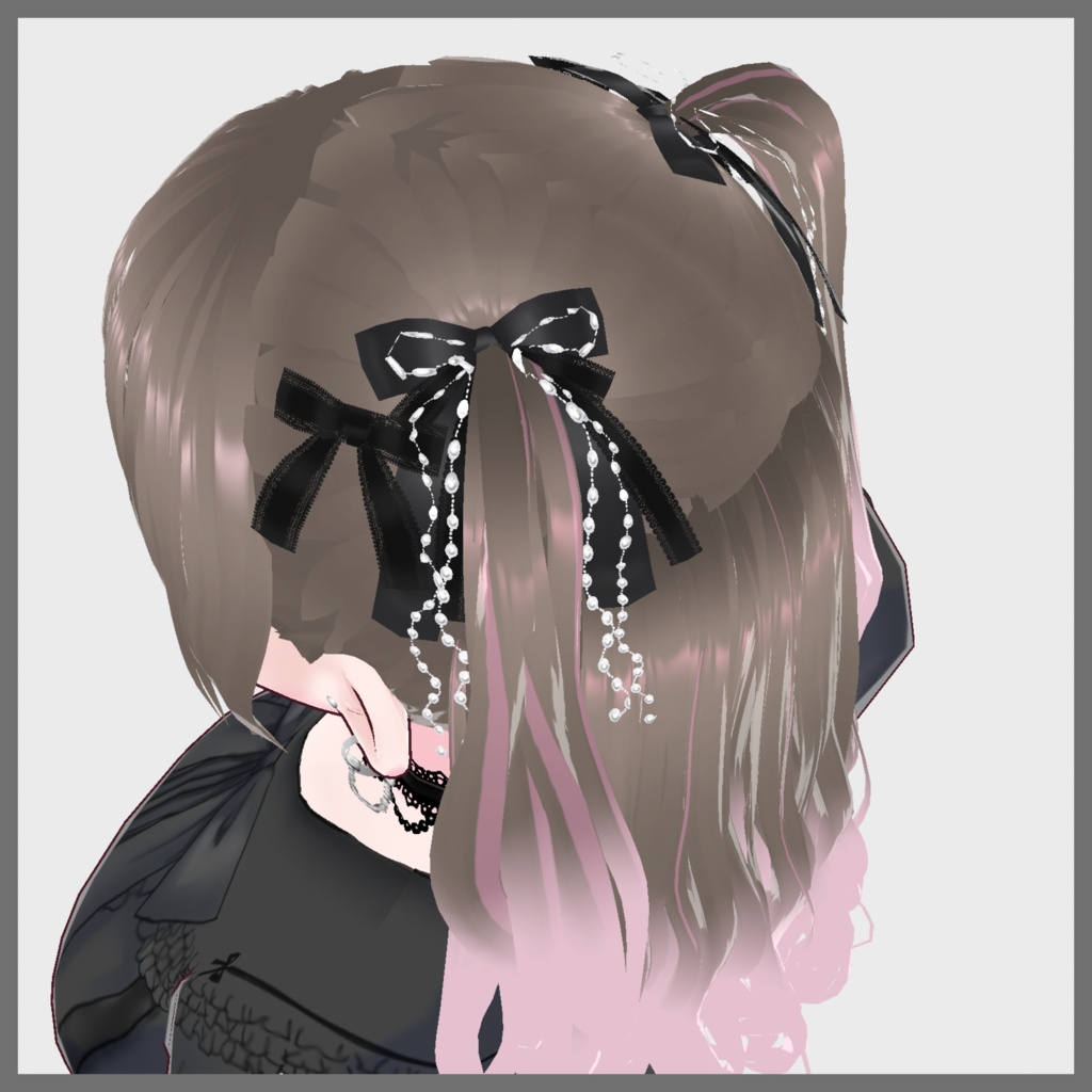 【VRoid髪型】量産型ちゅるんハーフツイン(リボンつき)