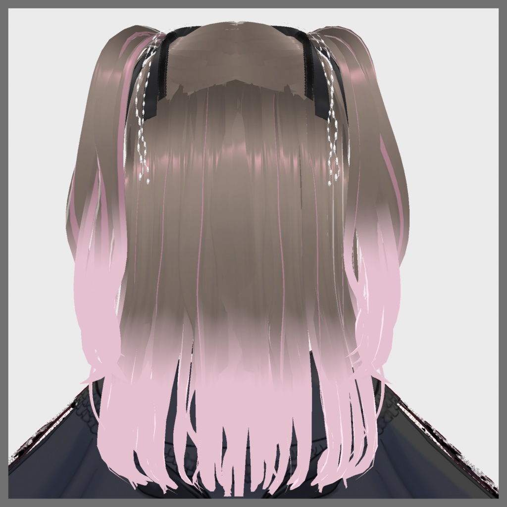 【VRoid髪型】量産型ちゅるんハーフツイン(リボンつき)