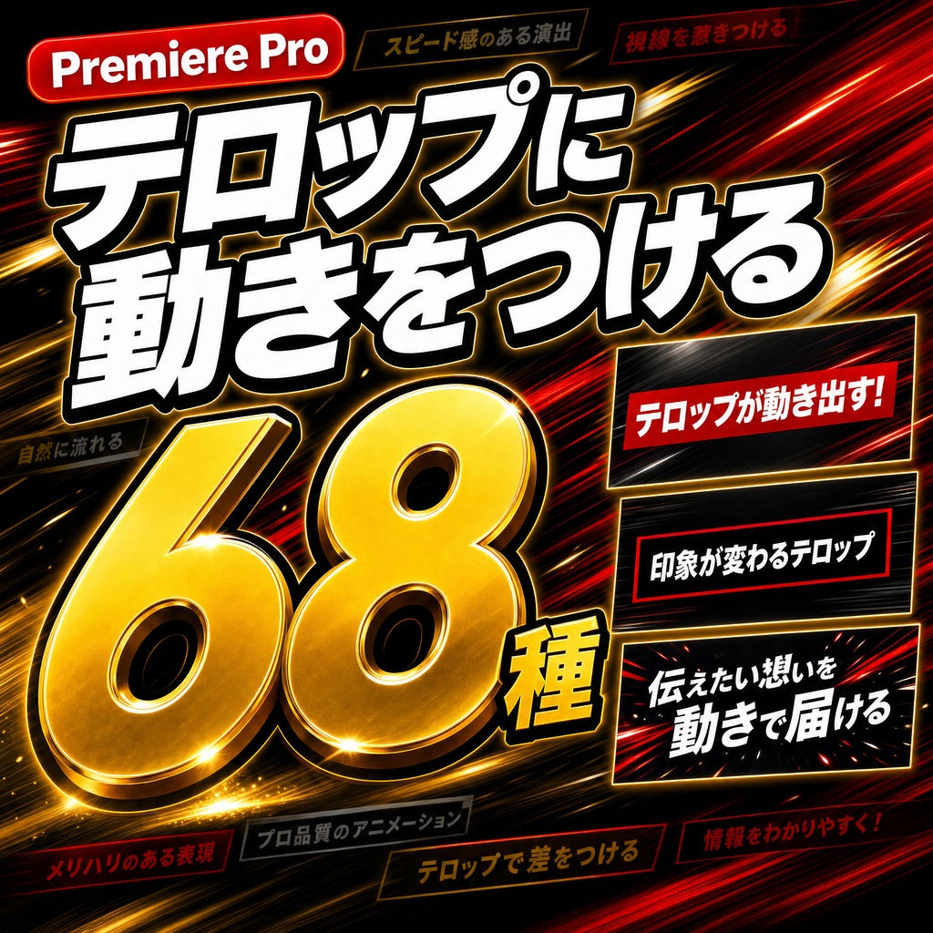 PremirePro用のスタンダードモーションテロップ６８選