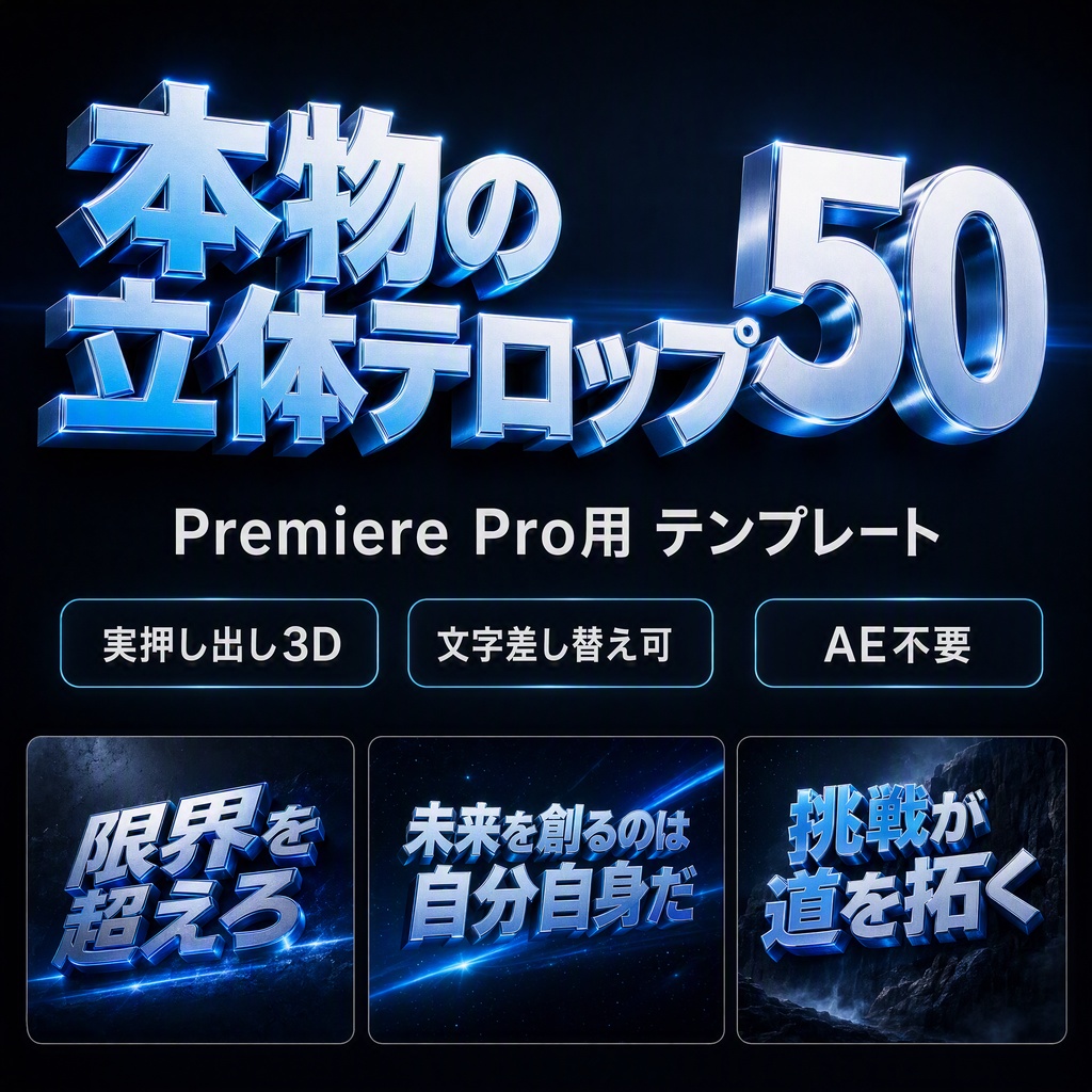 3D立体テロップ【Premire Pro用】
