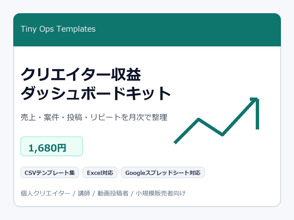 クリエイター収益ダッシュボードキット