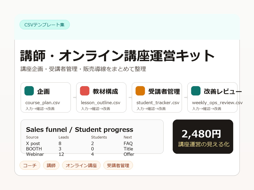 講師・オンライン講座運営キット