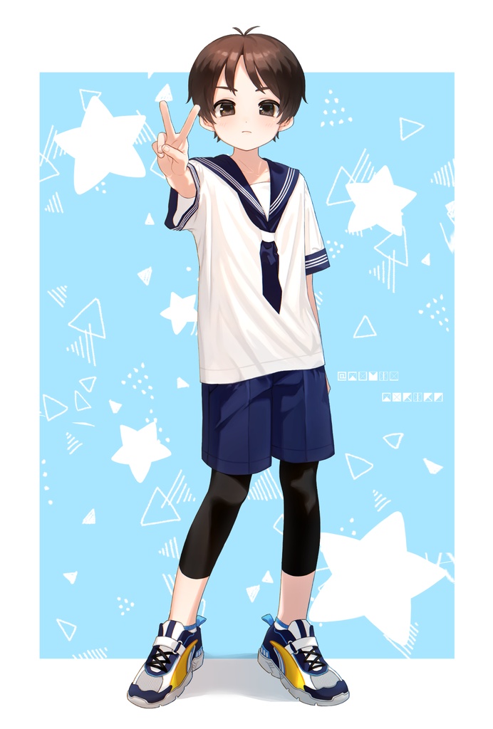 【ポストカードサイズイラスト】セーラーくん【※ポストカードではありません】