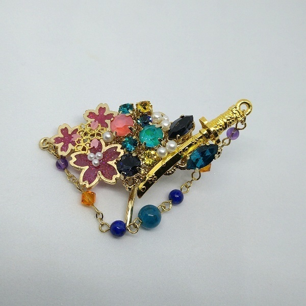 桜舞う、守りの髪飾りポニーフック(一期一振)