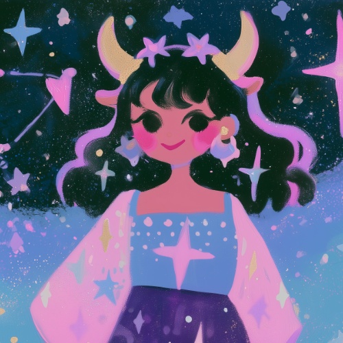 【デジタル壁紙/素材】ゆめかわ12星座ガール ＊ 牡牛座 - Taurus -