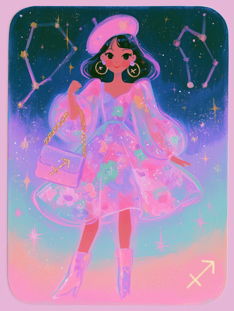 【デジタル壁紙/素材】ゆめかわ12星座ガール * 射手座 - Sagittarius -
