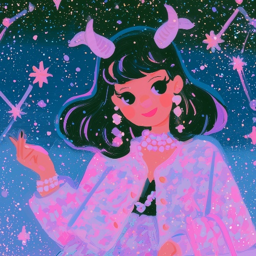 【デジタル壁紙/素材】ゆめかわ12星座ガール ＊ 山羊座 - Capricorn -