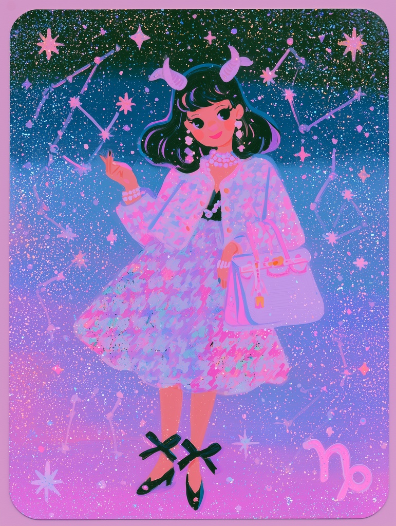【デジタル壁紙/素材】ゆめかわ12星座ガール * 山羊座 - Capricorn -