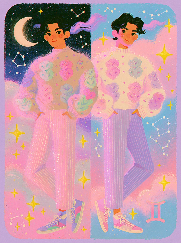 【デジタル壁紙/素材】ゆめかわ12星座ボーイ * 双子座 - Gemini -