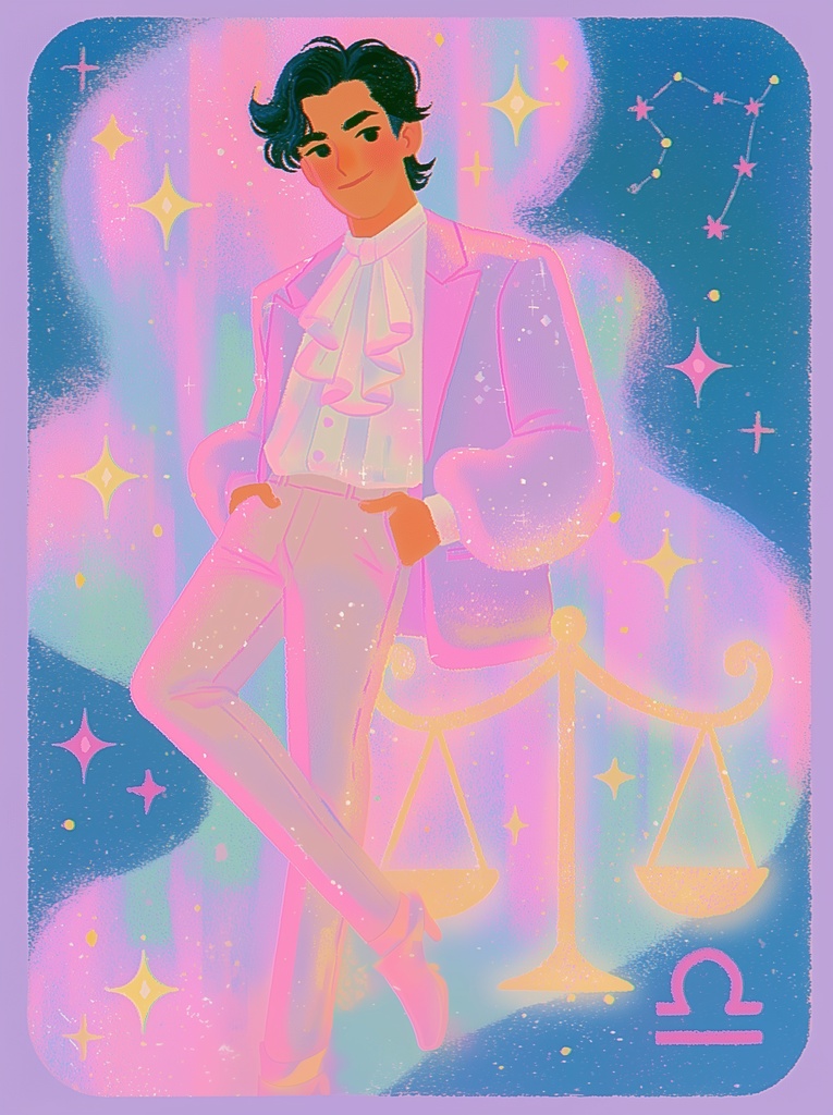 【デジタル壁紙/素材】ゆめかわ12星座ボーイ * 天秤座 - Libra -