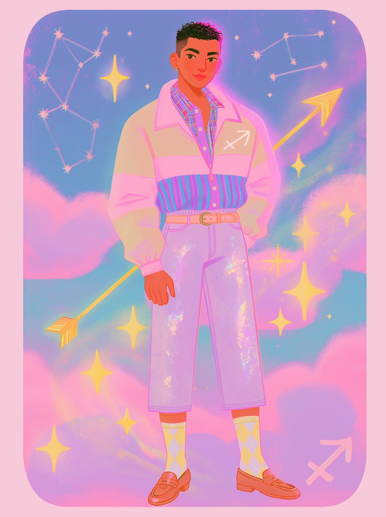 【デジタル壁紙/素材】ゆめかわ12星座ボーイ * 射手座 - Sagittarius -