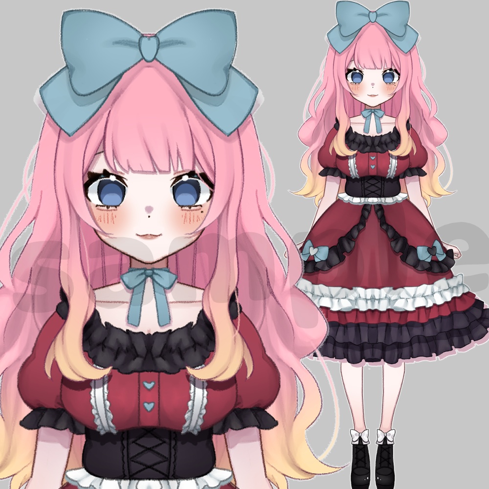 【Live2D練習用イラスト】パーツ分け済PSD