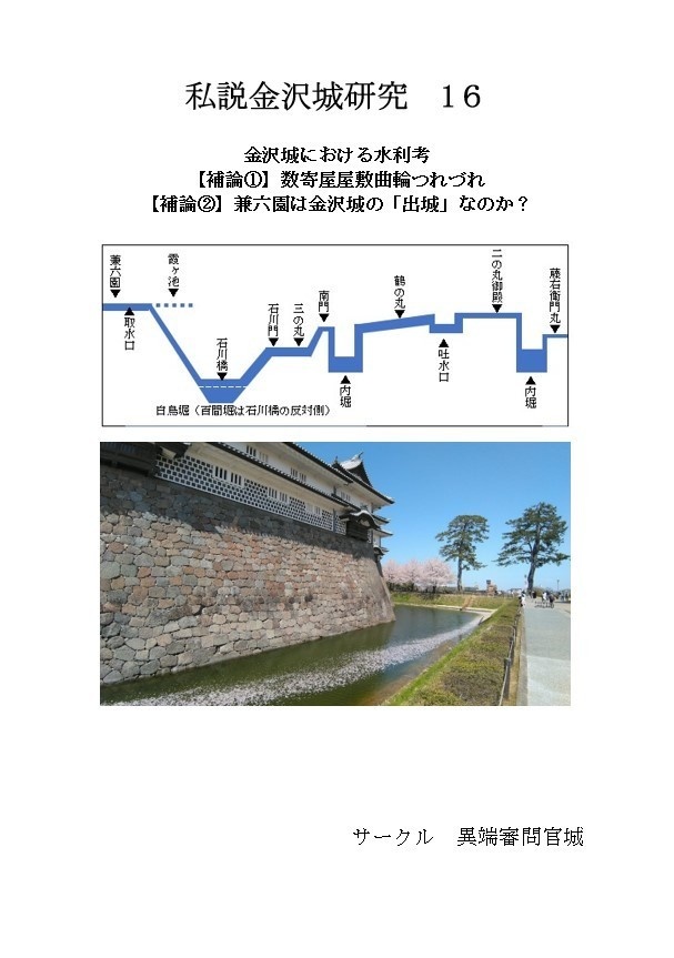 私説金沢城研究16　金沢城における「水利考」