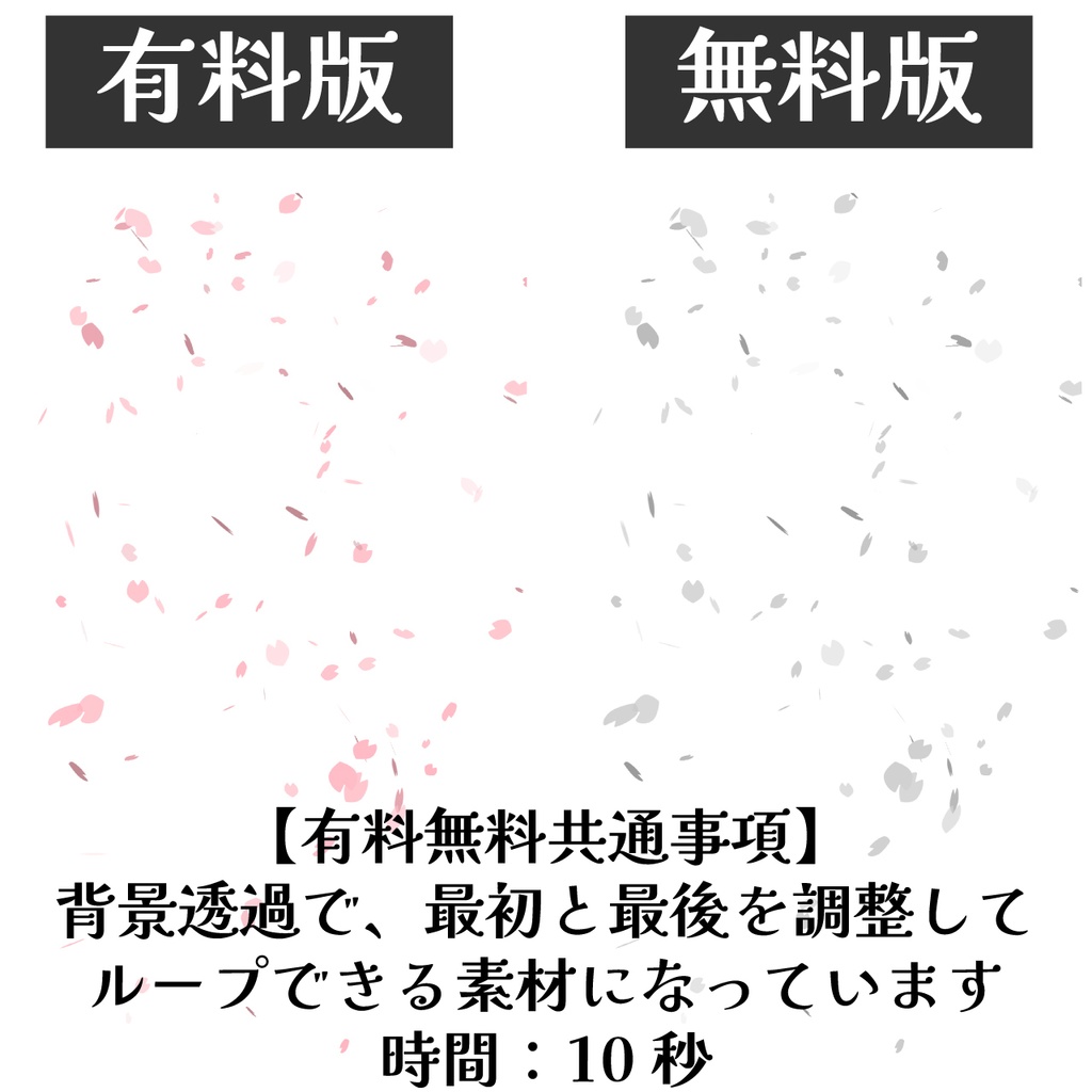 (無料版あり)WebM縦長サイズ桜の花びら花吹雪アニメーション素材(商用利用OK)