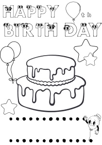 ぬって・切って・飾れる!お誕生日ぬりえ&切り貼りセット|A4 PDF5枚