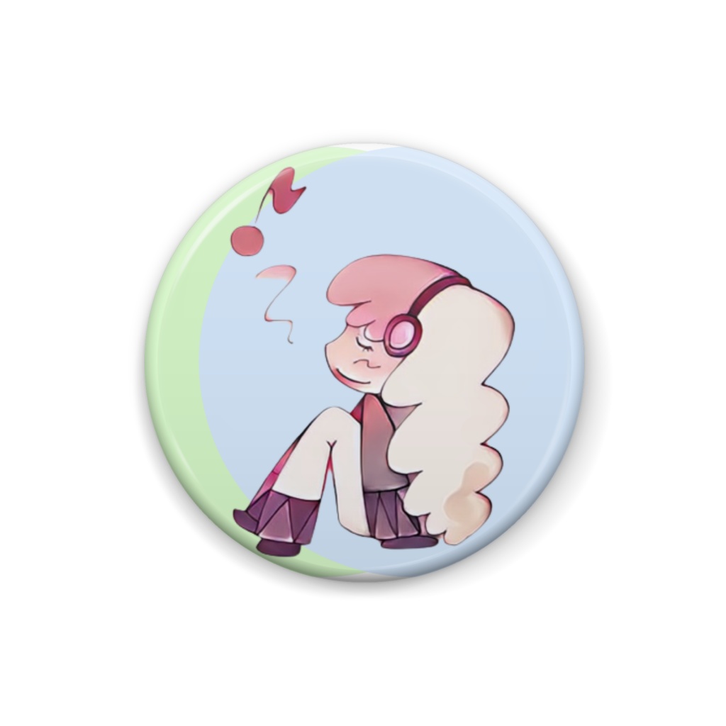 音楽を聴く女の子(ブルー×グリーン)