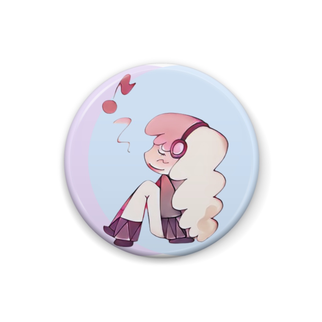 音楽を聴く女の子(ブルー×パープル)