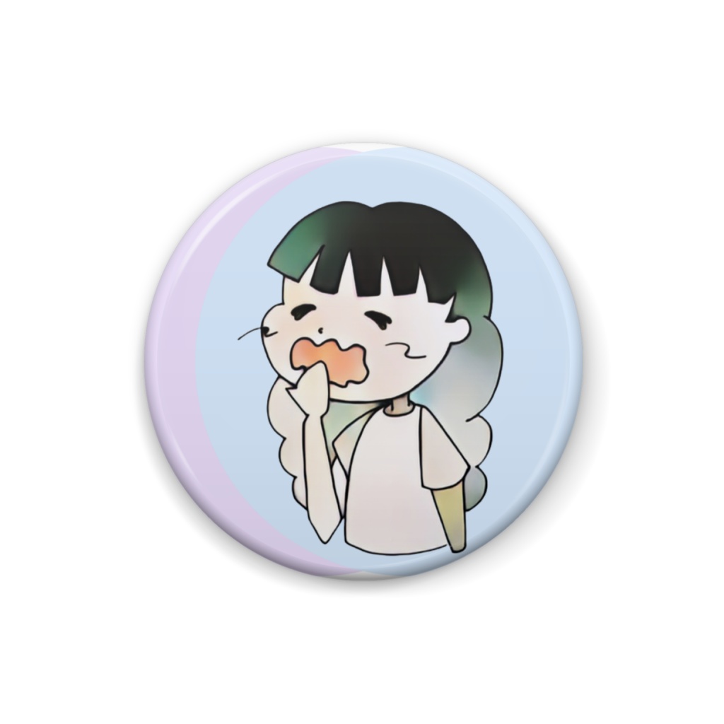 あくびをする女の子（ブルー×パープル）