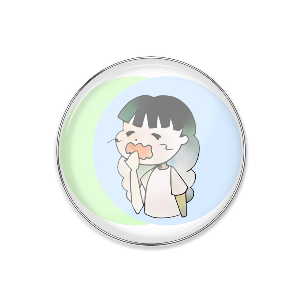 あくびをする女の子(ブルー×グリーン)