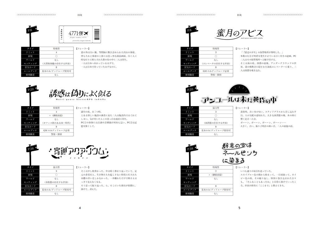 【インセインシナリオ集】アンコール【2人用継続PC可能】
