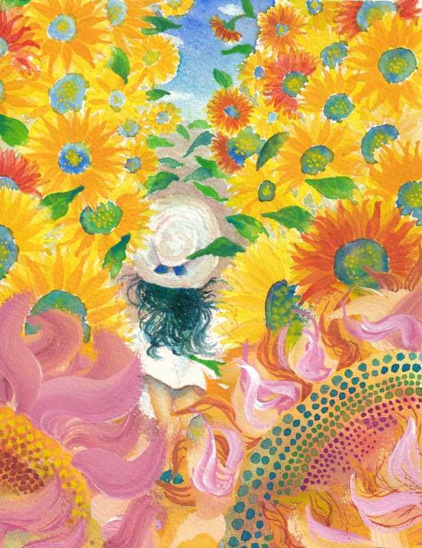 原画【ひまわりに呼ばれて】