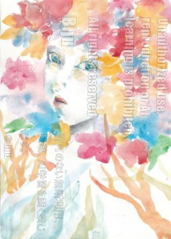 肉筆原画【花冠のひと】