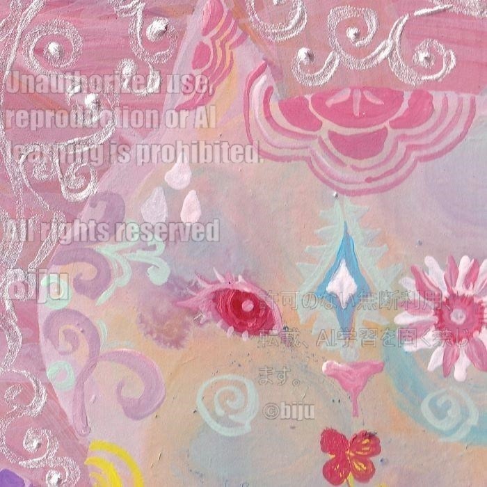 原画【まねきねこ】MDF材 アクリル画 猫の絵 kawaii cat Japan