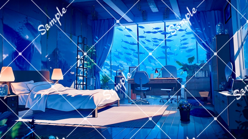 【背景素材】魚と部屋 #37