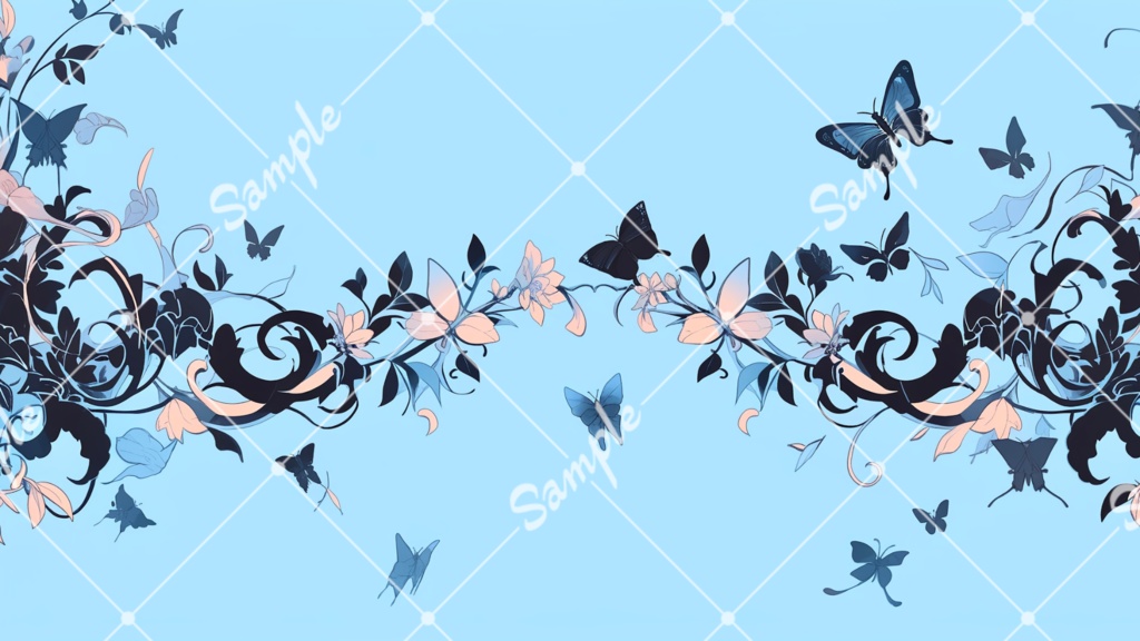 【背景素材】青と植物 #38