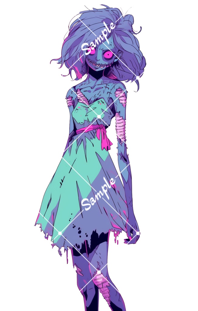 【TRPG・ゲーム素材】ゾンビ5種類