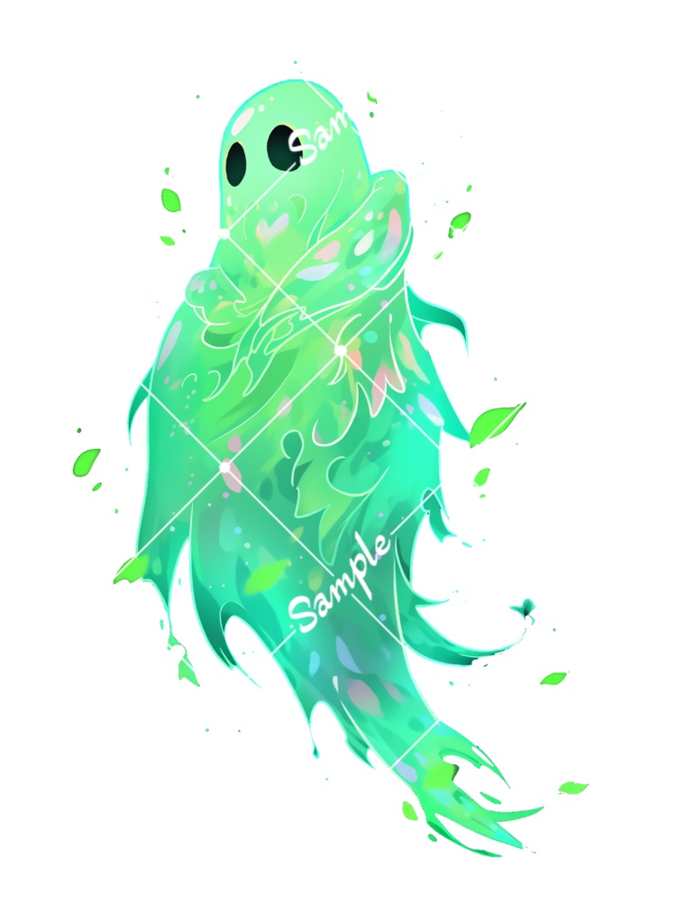 【TRPG・ゲーム素材】緑スライムの精霊 5種類