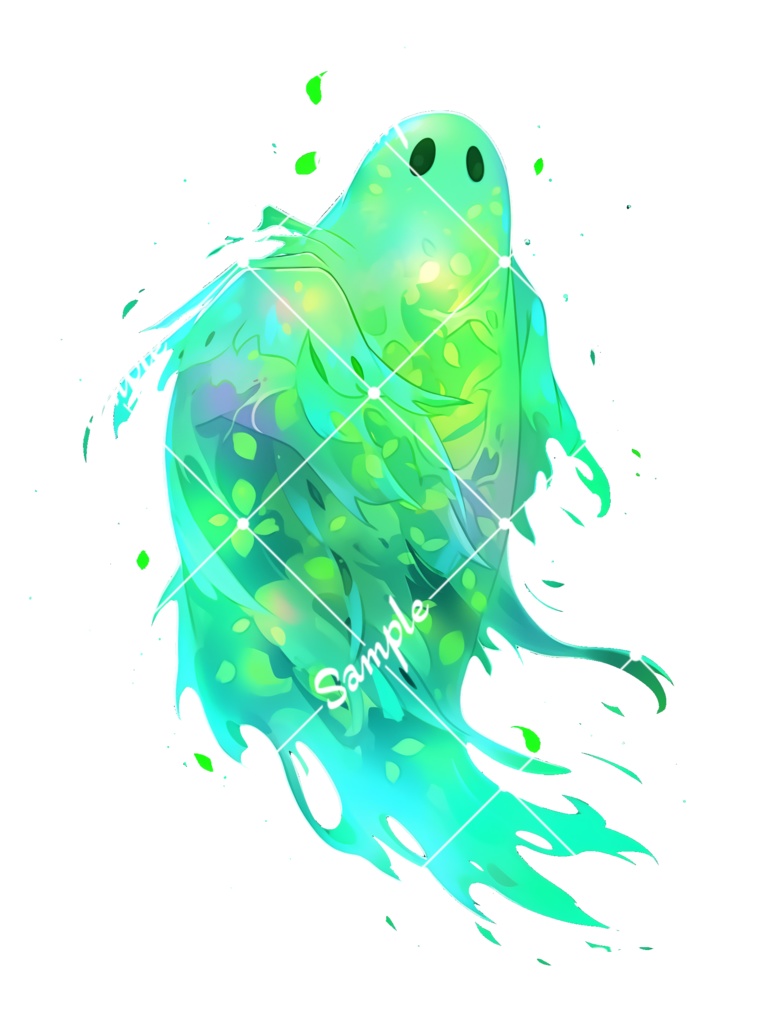 【TRPG・ゲーム素材】緑スライムの精霊 5種類