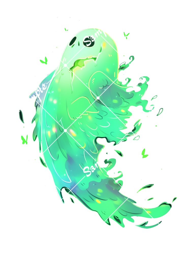 【TRPG・ゲーム素材】緑スライムの精霊 5種類