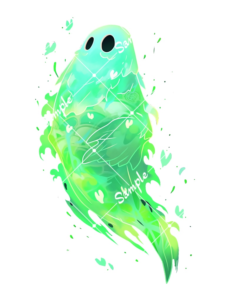 【TRPG・ゲーム素材】緑スライムの精霊 5種類