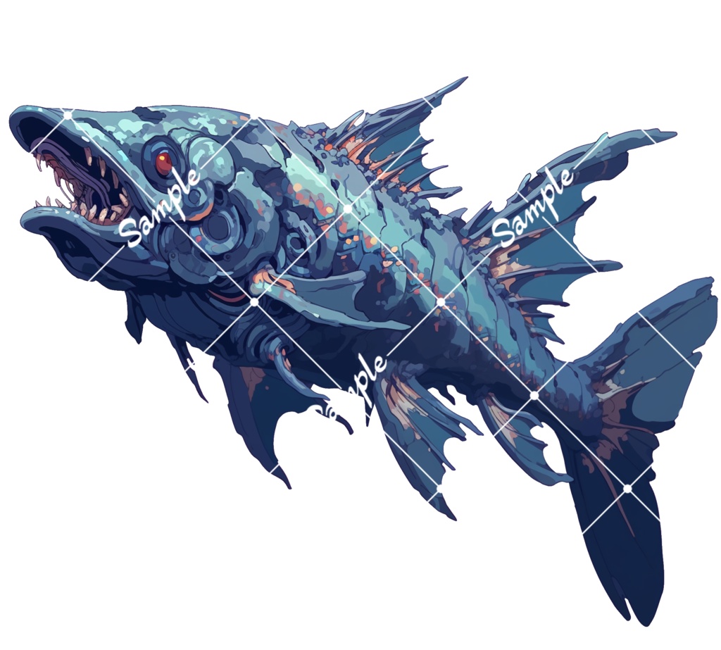 【TRPG・ゲーム素材】古代魚メカ 5種類