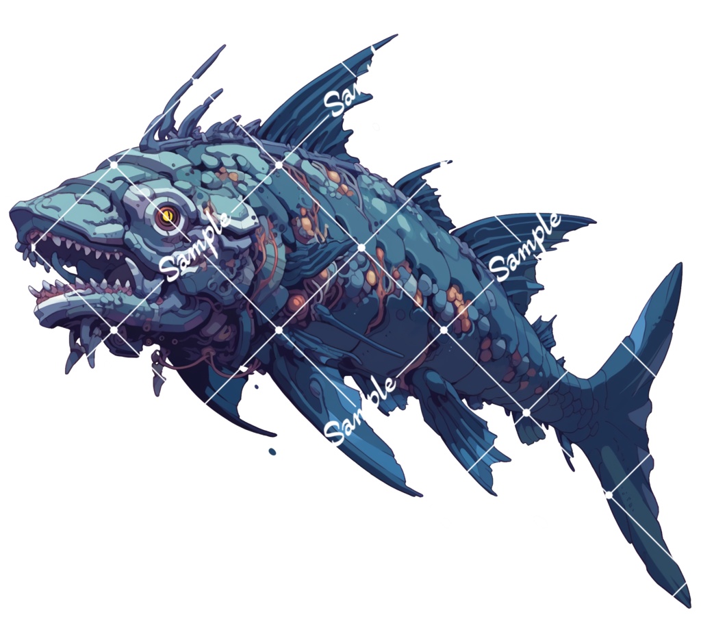 【TRPG・ゲーム素材】古代魚メカ 5種類