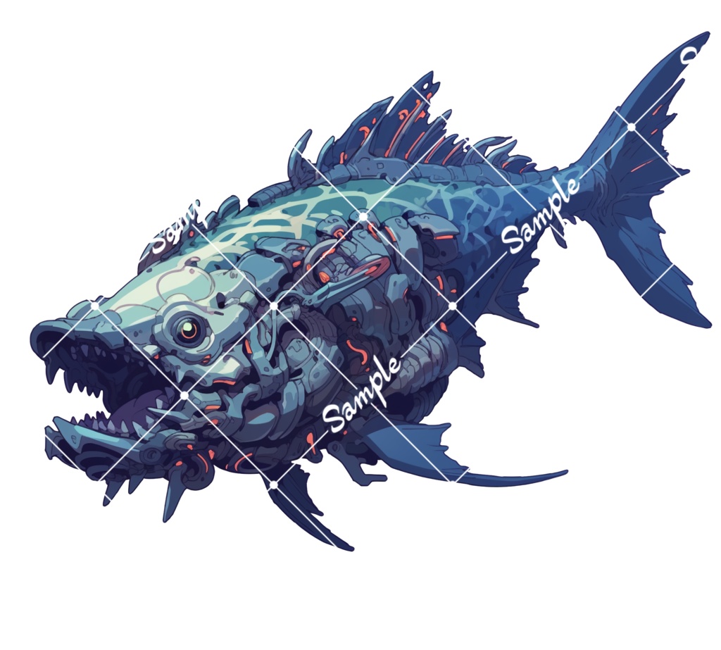 【TRPG・ゲーム素材】古代魚メカ 5種類