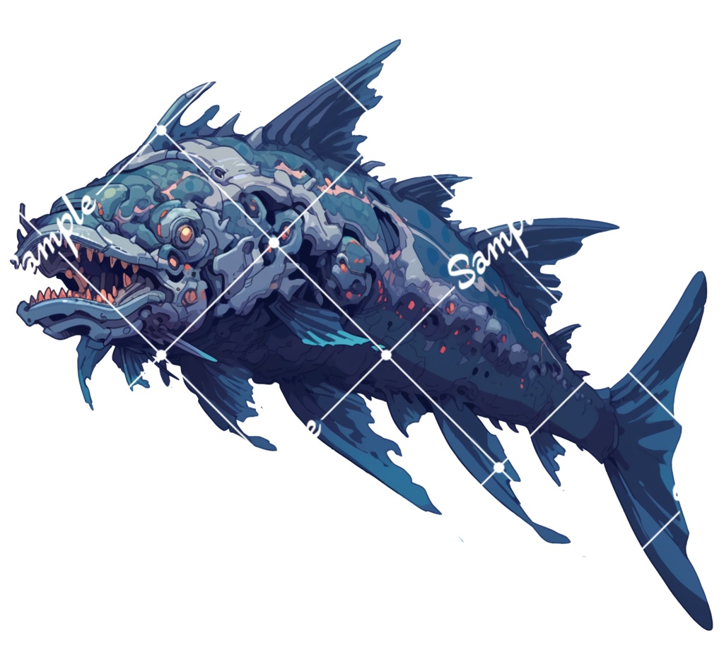 【TRPG・ゲーム素材】古代魚メカ 5種類
