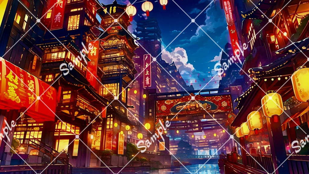 【背景素材】高層中華街