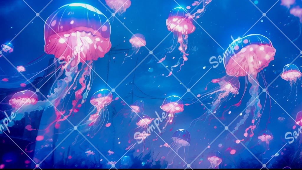 【背景素材】クラゲ世界#5