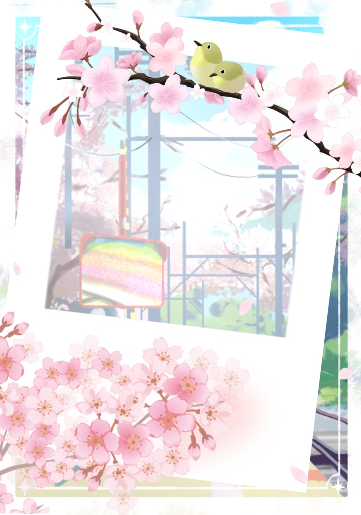 春夏秋冬チェキ風素材