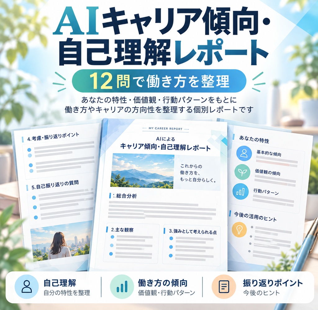 AIキャリア傾向・自己理解レポート｜12問で働き方を整理