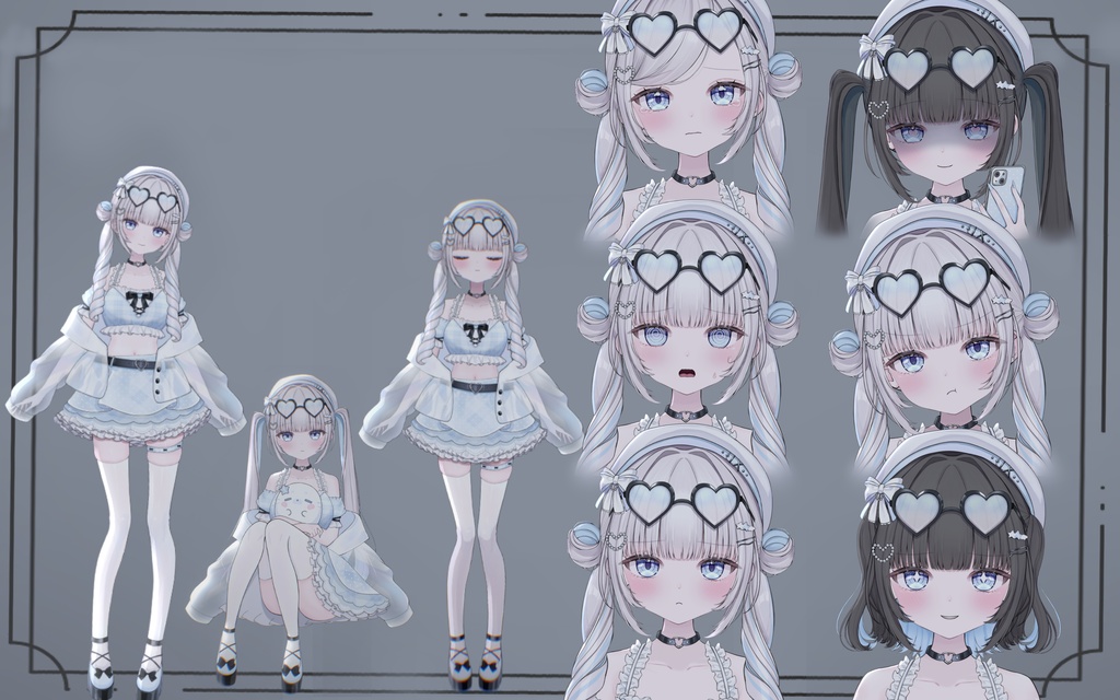 【限定一点】♥水色×黒の女の子♥【VTS対応】